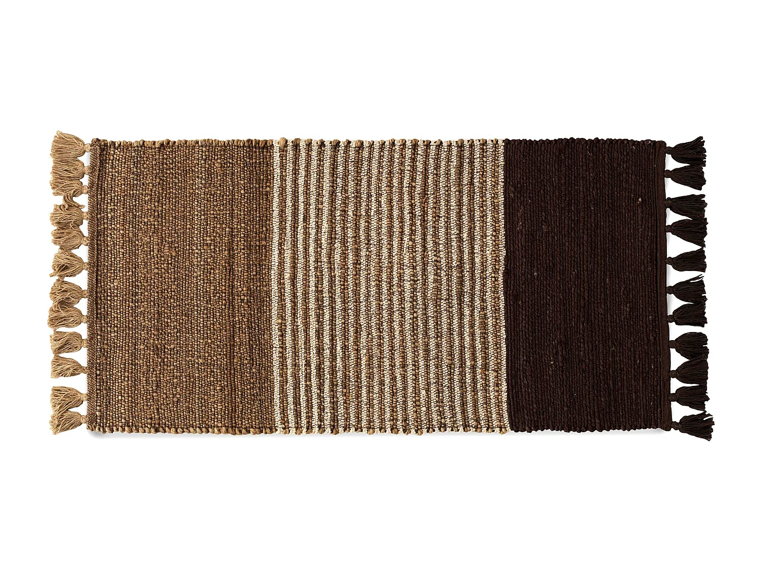 Tapete de juta e algodão 60x120 cm