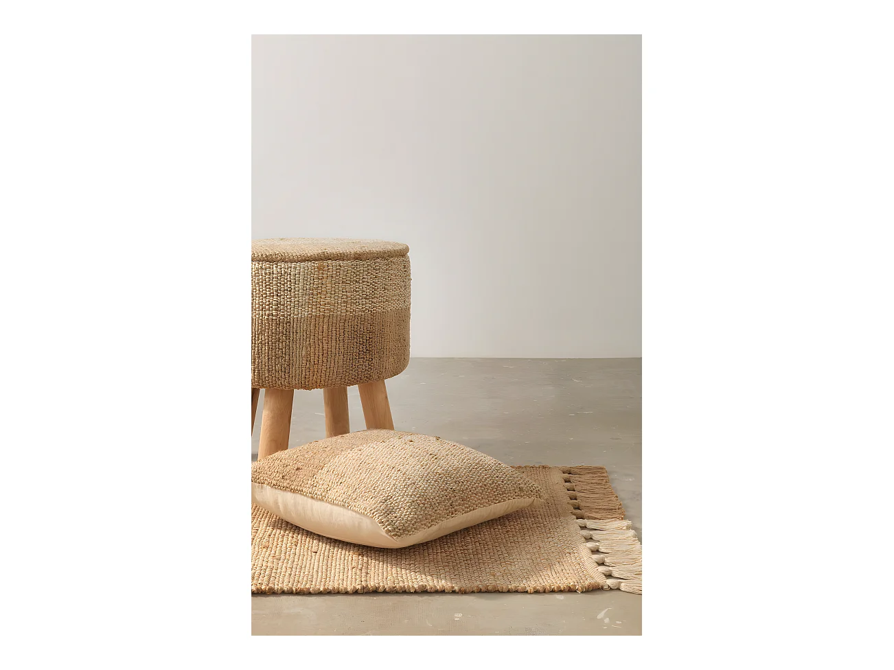 Tapete de juta e algodão 60x120 cm