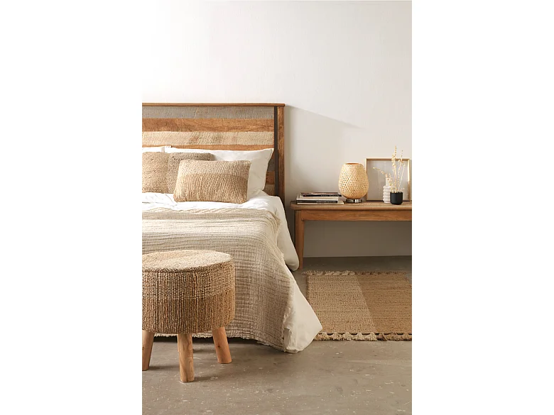 Petit tapis en jute et coton 60 x 120 cm