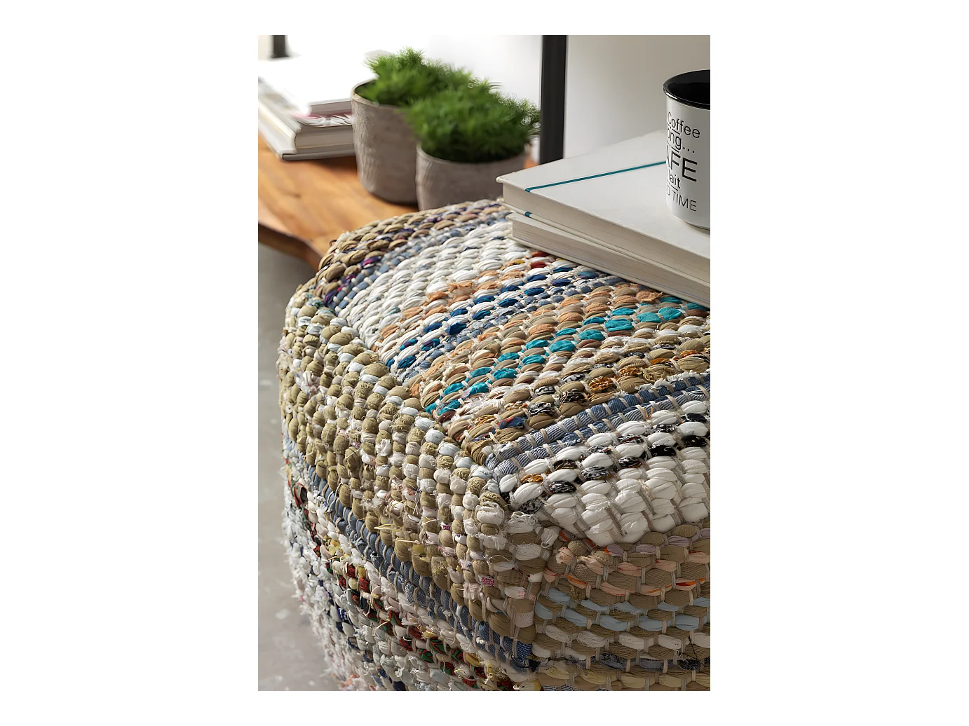 Alfombra algodón, poliéster y yute 60x120 cm