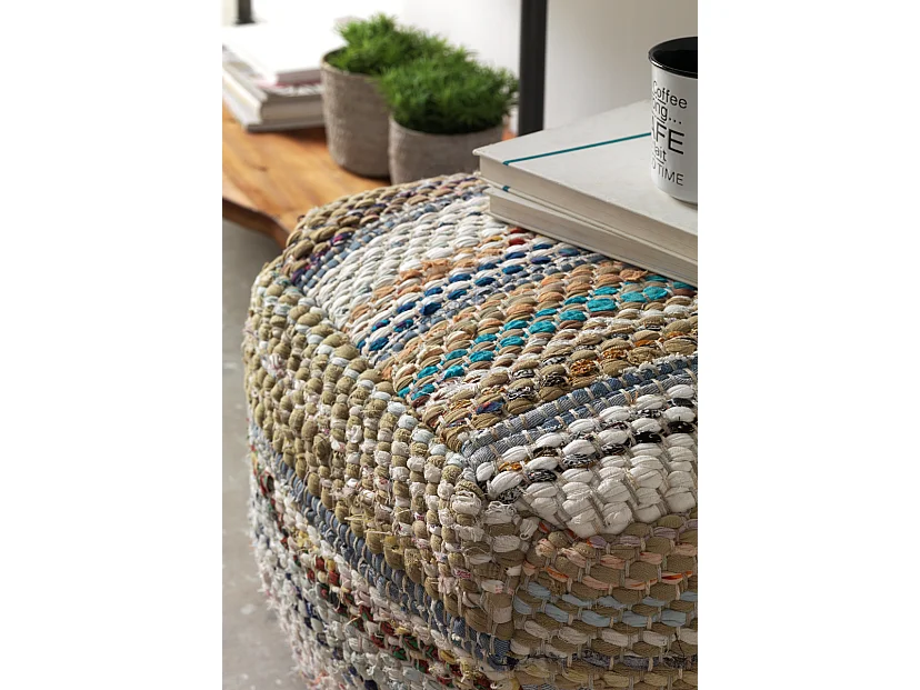 Vloerkleed van katoen, polyester en jute 60 x 120 cm