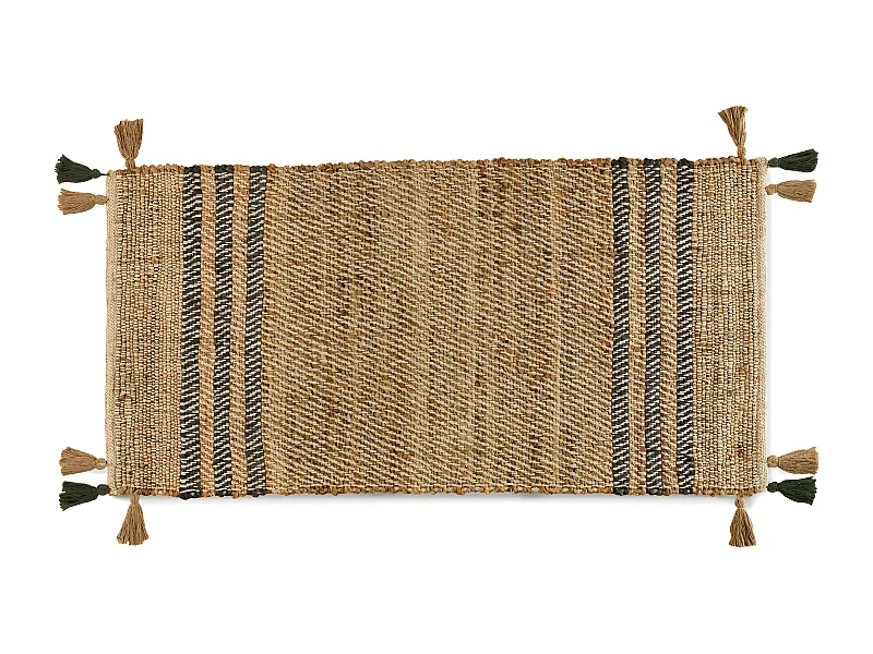 Tapis en jute et coton 60x120 cm