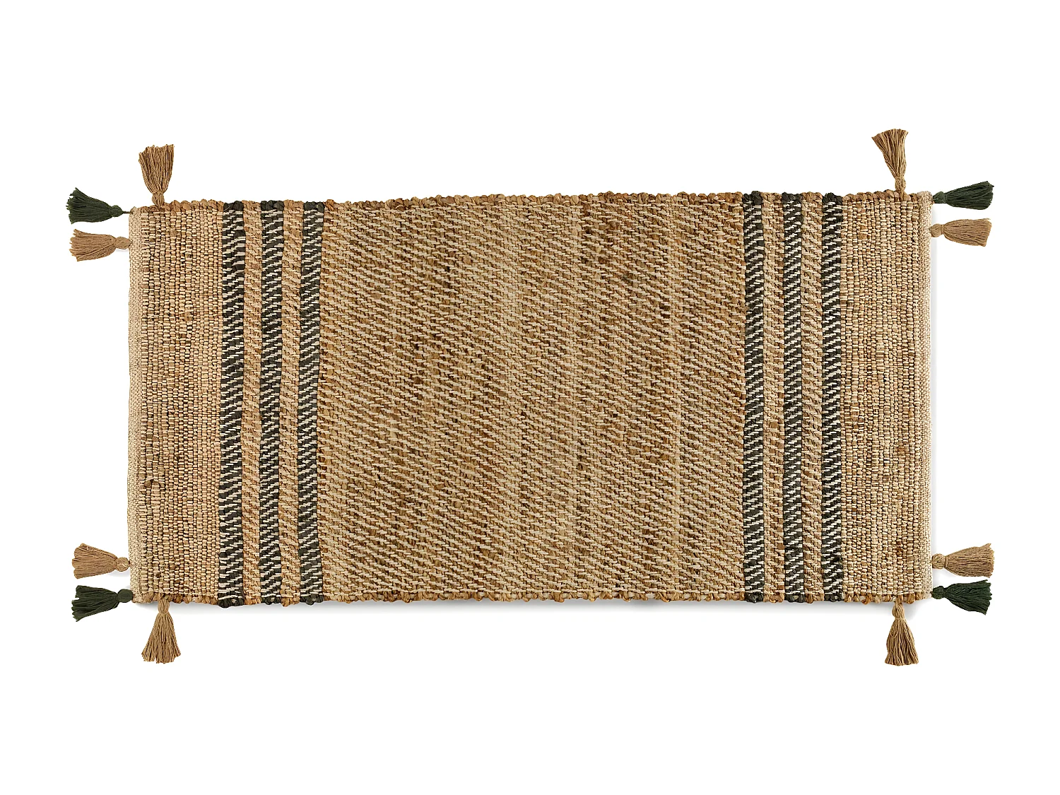Tapis en jute et coton 60x120 cm