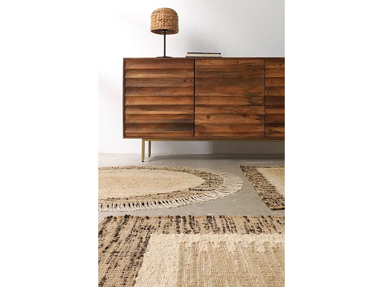 Klein tapijt van jute, wol en katoen 60 x 120 cm