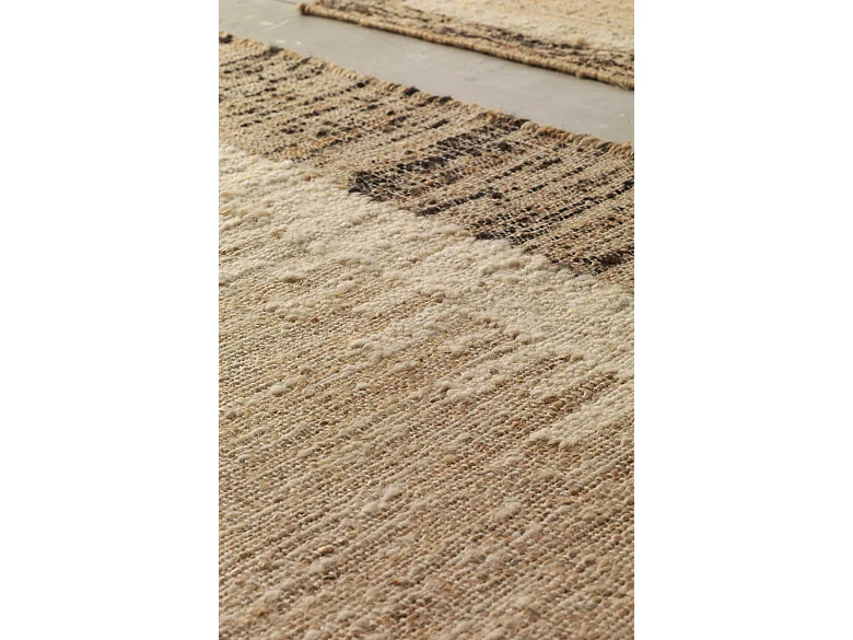 Klein tapijt van jute, wol en katoen 60 x 120 cm