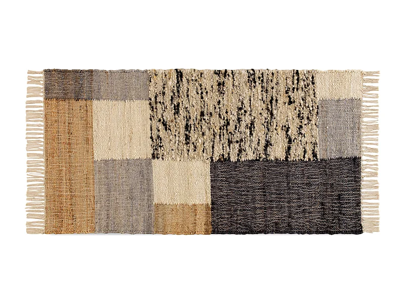 Tappeto in lana e cotone di iuta 60x120 cm