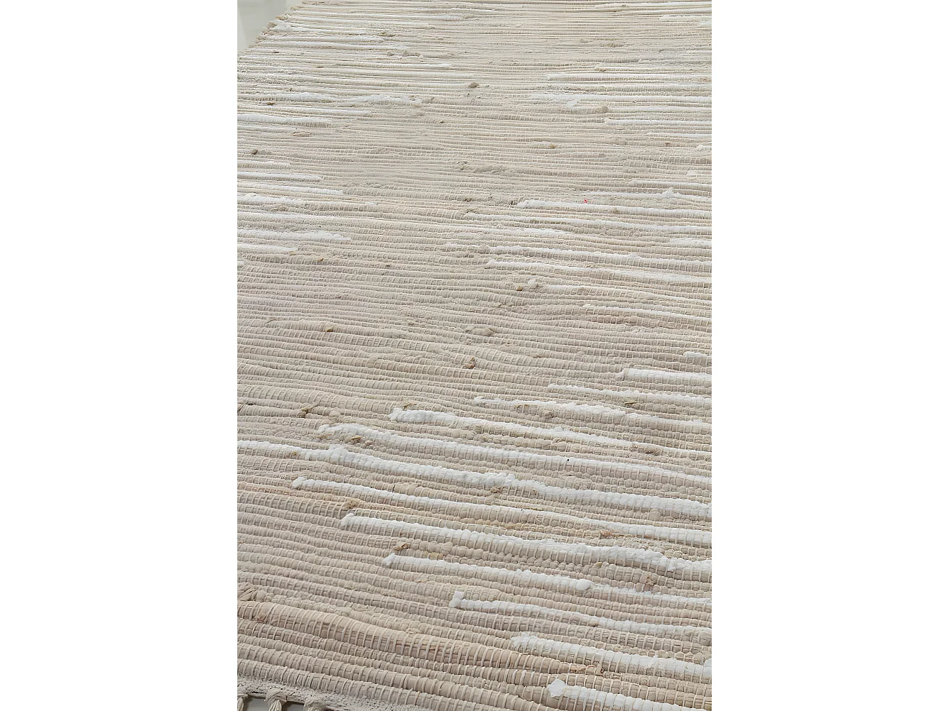 Beiger Baumwollteppich 60x120 cm