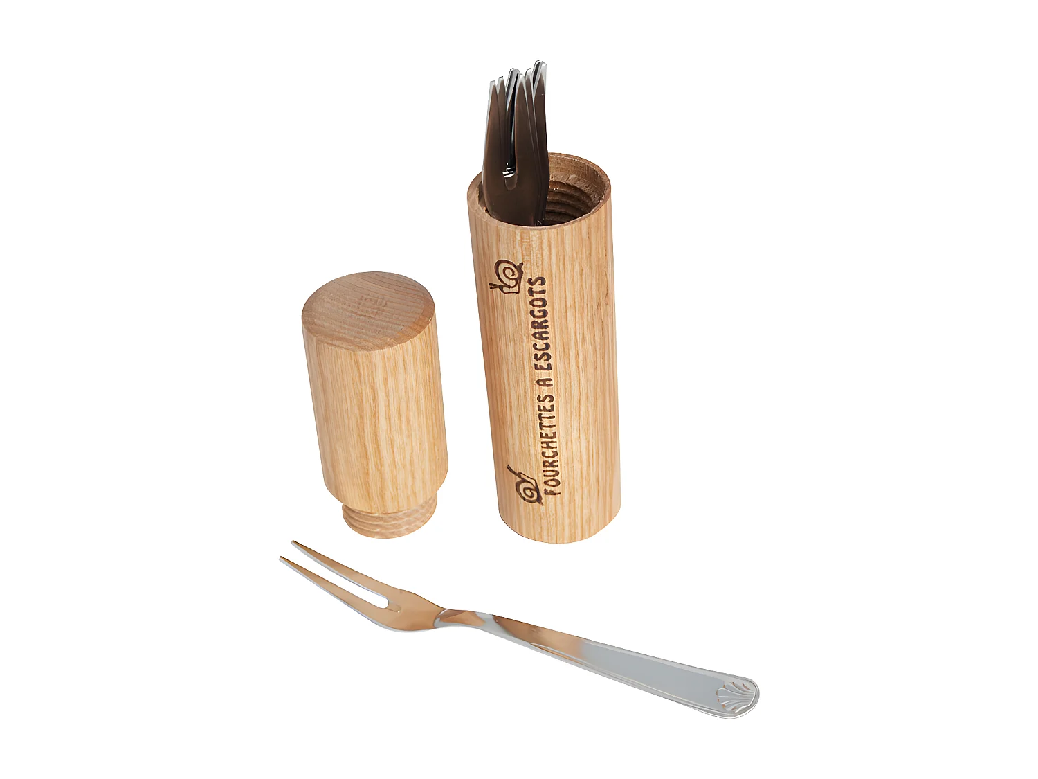 Fourreau avec 6 fourchettes à escargots