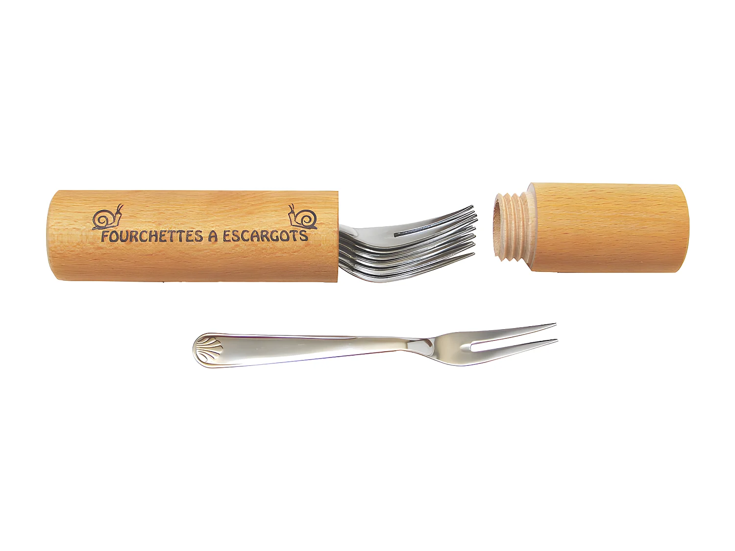 Fourreau avec 6 fourchettes à escargots