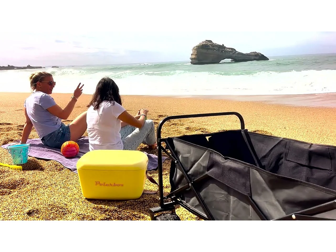 Chariot de Transport Pliable Campcruiser - Utilitaire Tout terrain Camping, Plage, Jardin 93 x 56 x 122 cm - Charge 80Kg