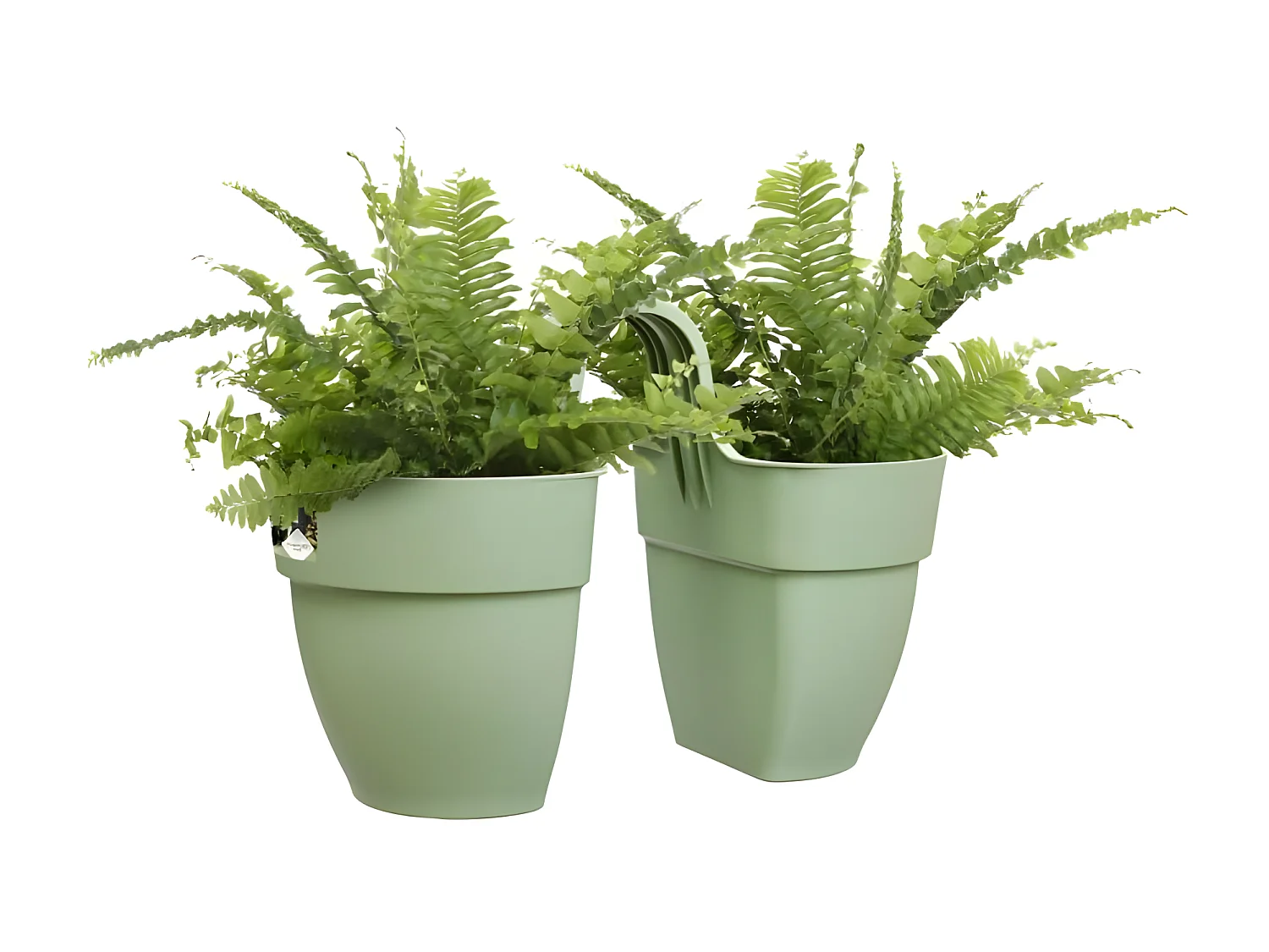Pot de fleurs - Vibia Campana Flower Twin 21 - Vert Pistache - Balcon extérieur - L 38.4 x W 20.5 x H 26.5 cm