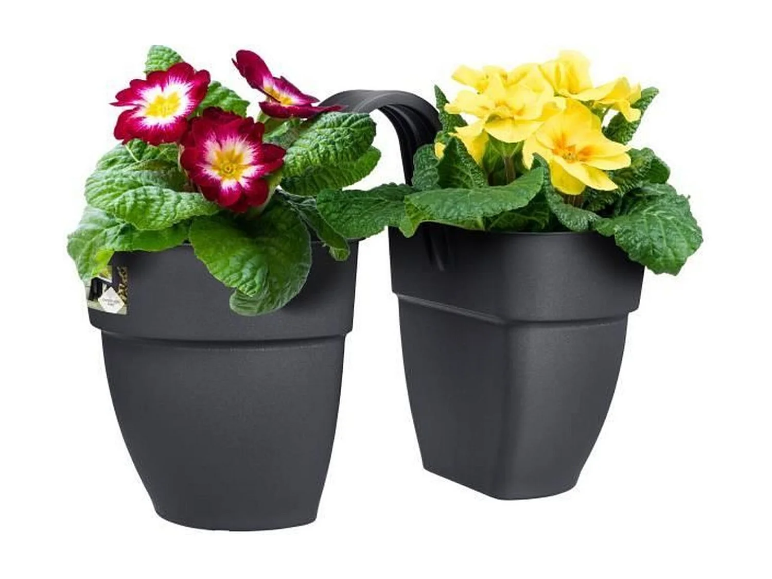 Pot de fleurs - Vibia Campana Flower Twin 21 - Anthracite - Balcon extérieur - L 38.4 x W 20.5 x H 26.5 cm