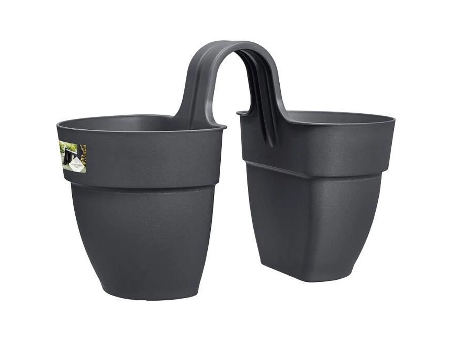 Pot de fleurs - Vibia Campana Flower Twin 21 - Anthracite - Balcon extérieur - L 38.4 x W 20.5 x H 26.5 cm