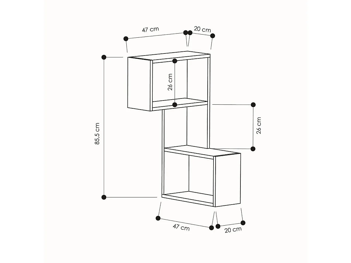 Estantería de esquina con 2 estantes L47 cm - Part