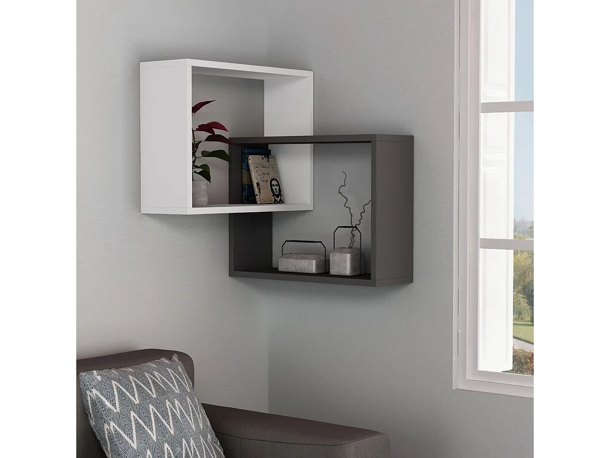 Hoekwandrek met 2 planken H68 cm - Ring