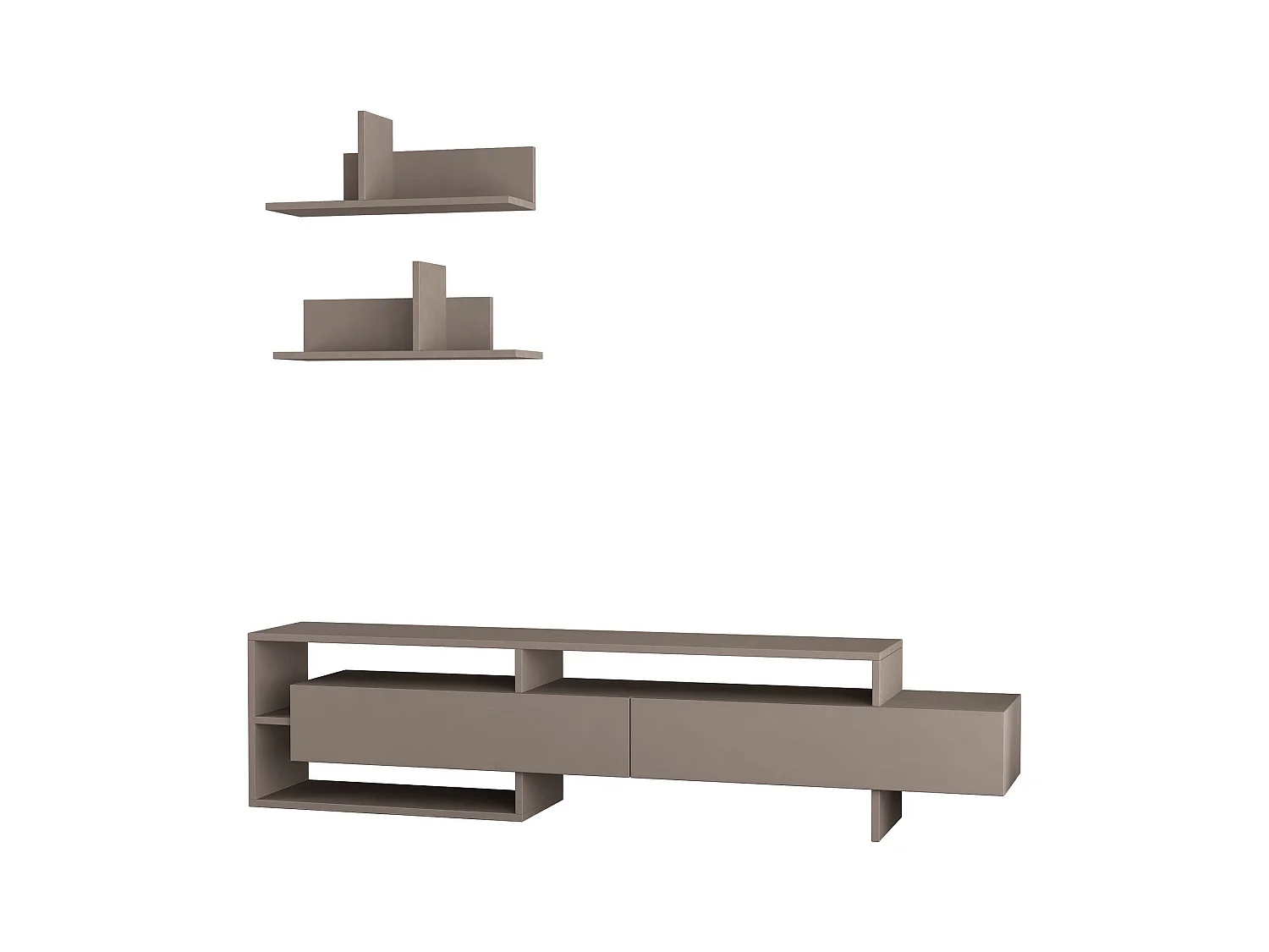 TV-Möbel mit 2 Türen und 2 Wandregalen L180 cm - Gara