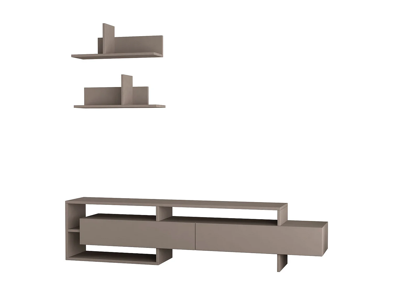 Mobile TV 2 ante con 2 mensole a muro L180 cm - Gara