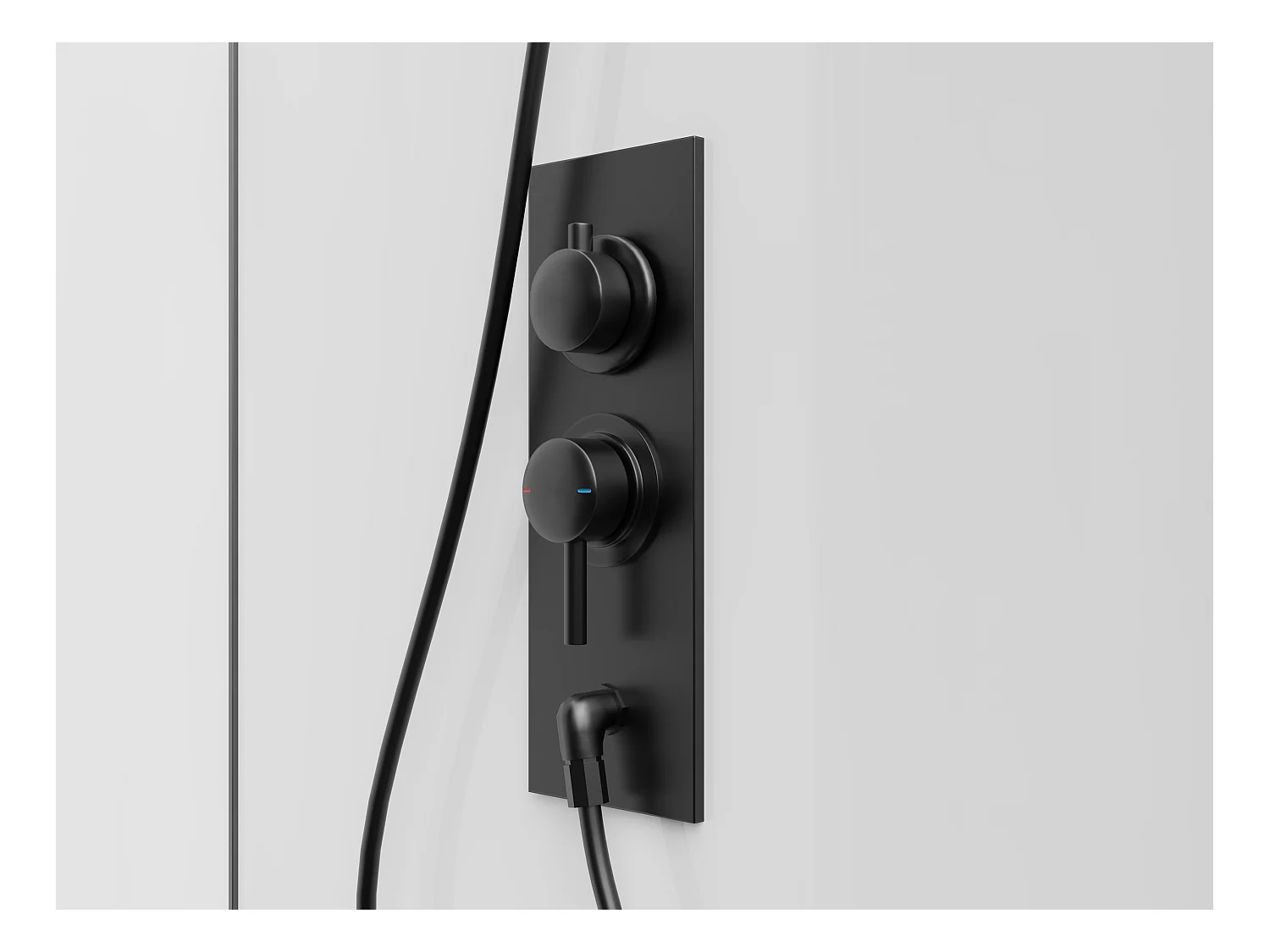 Kabina prysznicowa z dwustronnie montowanymi drzwiami - Regulowana wysokość - Biały i czarny - szer. 80 x gł. 80 x wys. 213/232 cm - BADONI