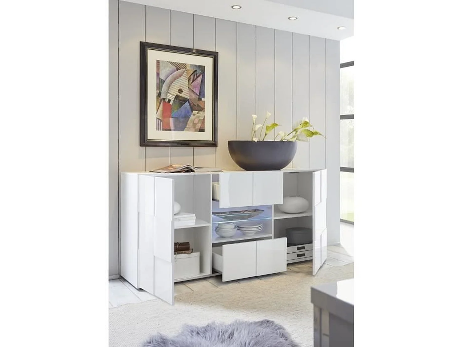 Buffet 2 portes 2 tiroirs L181 cm - Dama