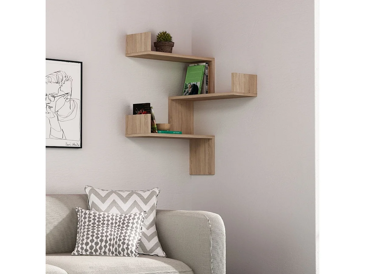 Hoekwandrek met 3 planken H90 cm - Luska