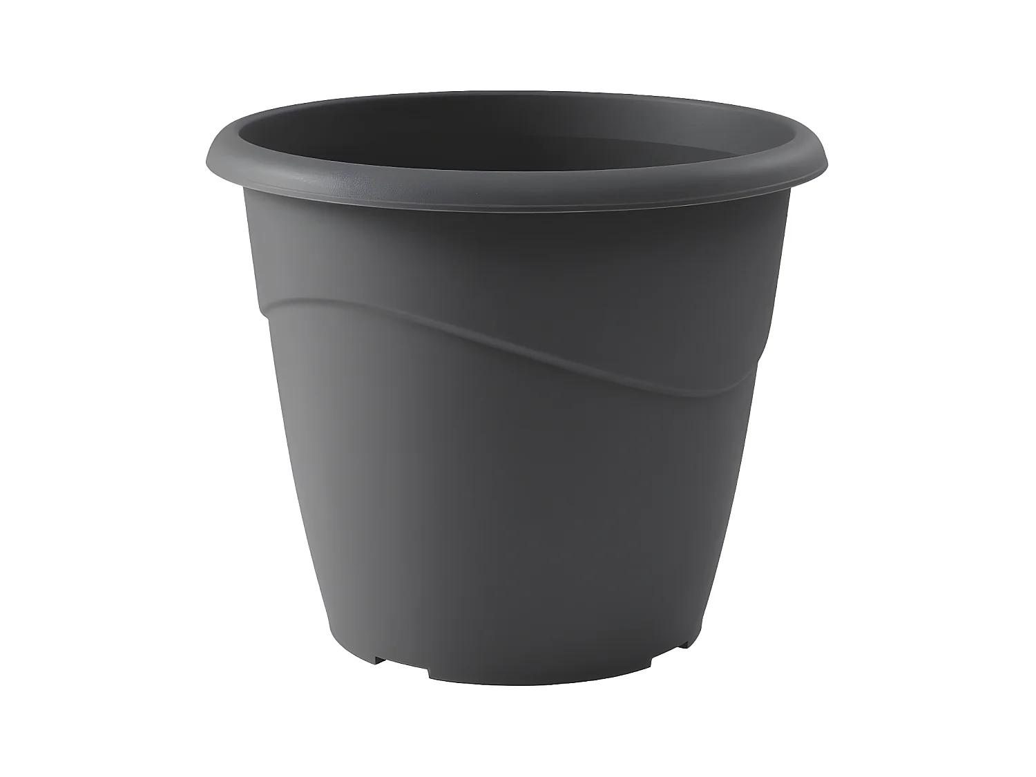 Maceta redonda Marina - Robusta y resistente - Gris antracita - Ø 40 x H 33,7 cm