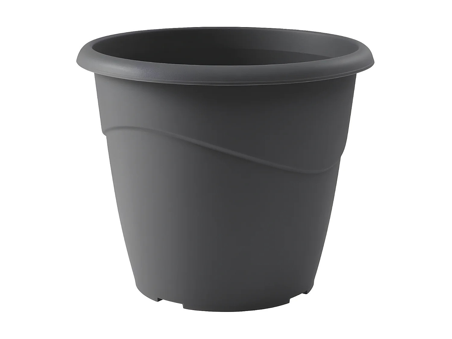Pot de fleur rond Marina - Robuste et résistant - Gris anthracite - Ø 40 x H 33,7 cm