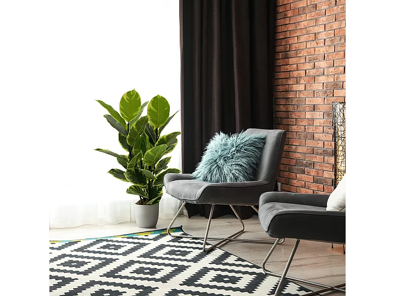 Pianta artificiale Fico Indiano Rebecca Mobili Baishi 90x35x35 PEVA Polietilene Verde Marrone