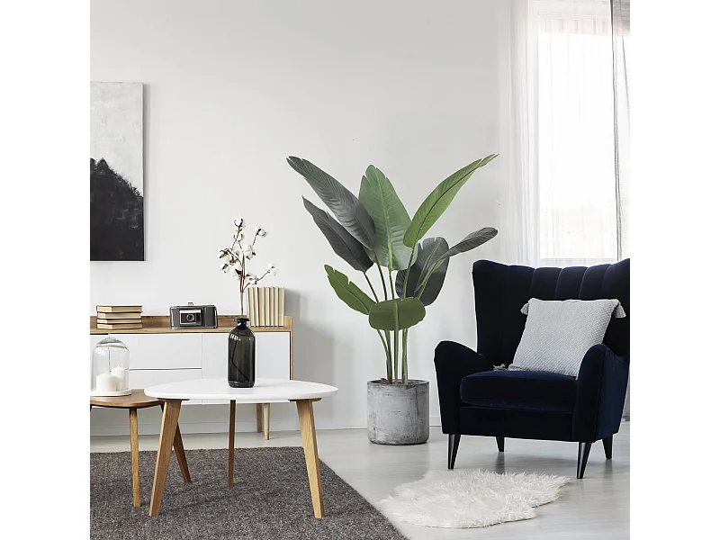 Pianta artificiale Banano Rebecca Mobili Taznit 110x45x45 Poliestere Polietilene Verde Marrone