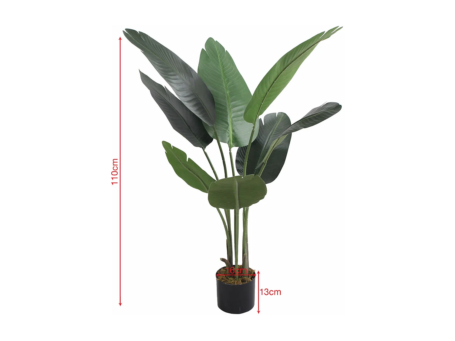Plante artificielle Banane Taznit 110x45x45 Polyester Polyéthylène Vert Marron