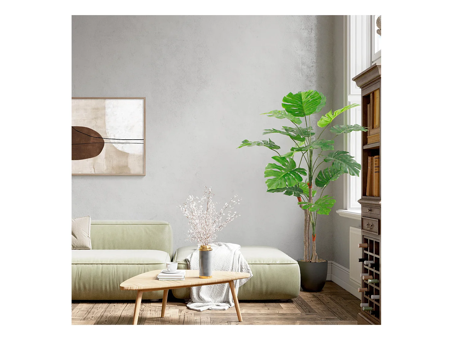 Plante artificielle Monstera Merah 155x50x50 PEVA Polyéthylène Vert Marron