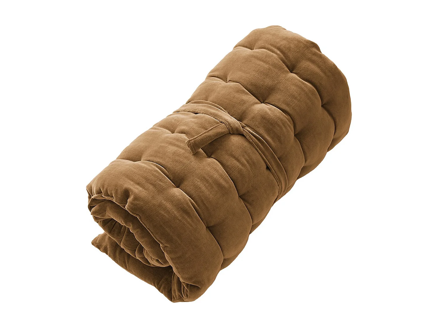 HARRIS - Matelas de Sol 60x120cm Velours de Coton Capitonné Coloris Camel