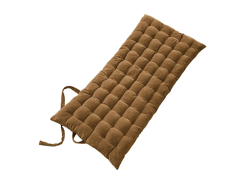 HARRIS - Matelas de Sol 60x120cm Velours de Coton Capitonné Coloris Camel