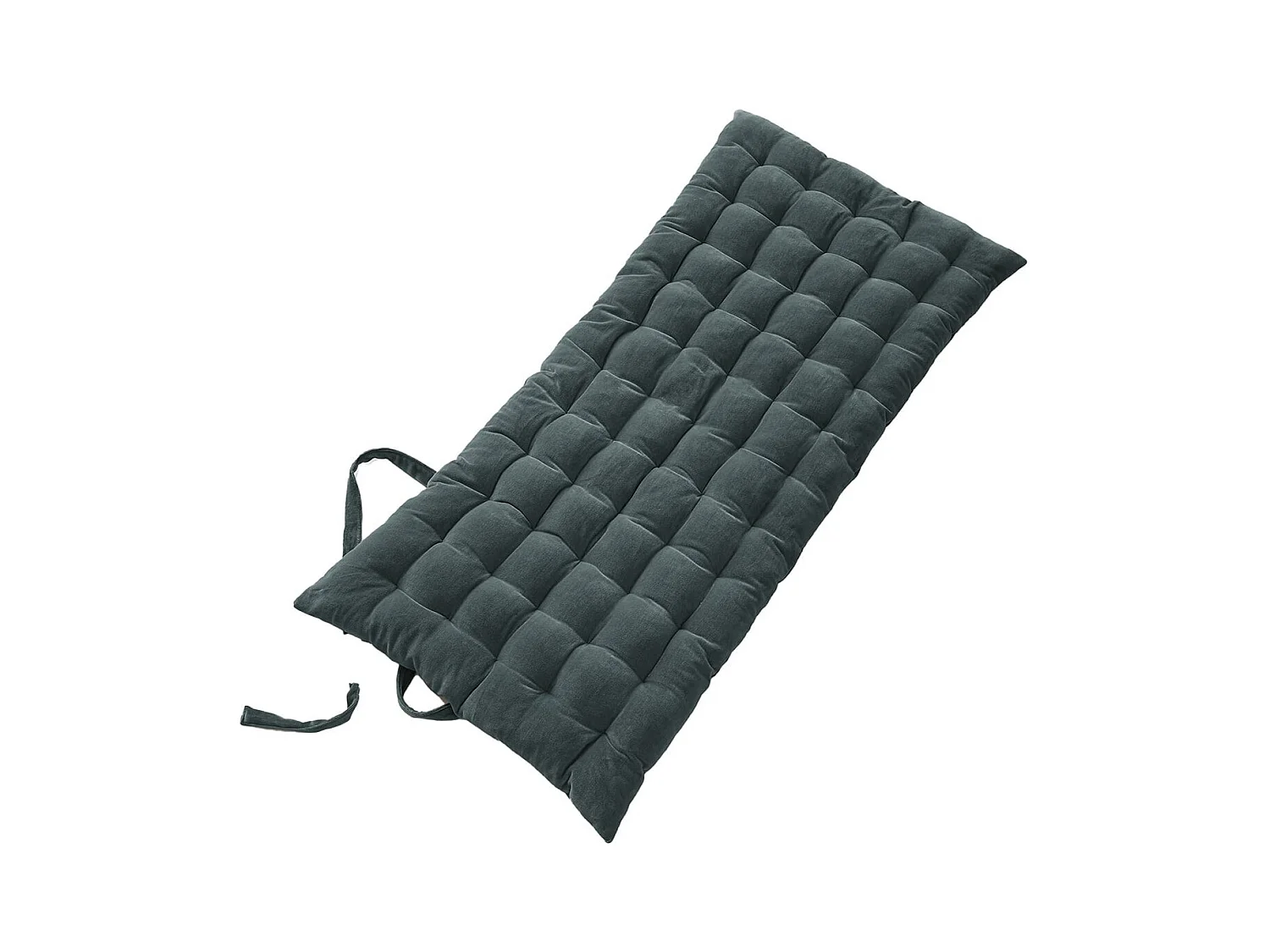 HARRIS - Matelas de Sol 60x120cm Velours de Coton Capitonné Coloris Ardoise