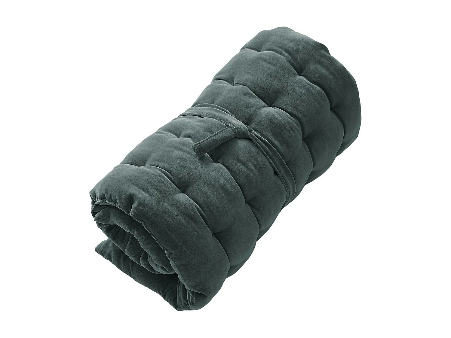 HARRIS - Matelas de Sol 60x120cm Velours de Coton Capitonné Coloris Ardoise