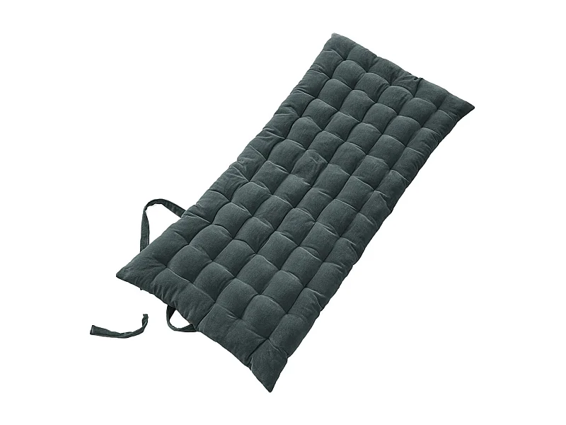 HARRIS - Matelas de Sol 60x120cm Velours de Coton Capitonné Coloris Ardoise
