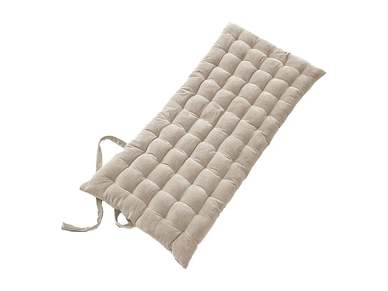 HARRIS - Matelas de Sol 60x120cm Velours de Coton Capitonné Coloris Pampa