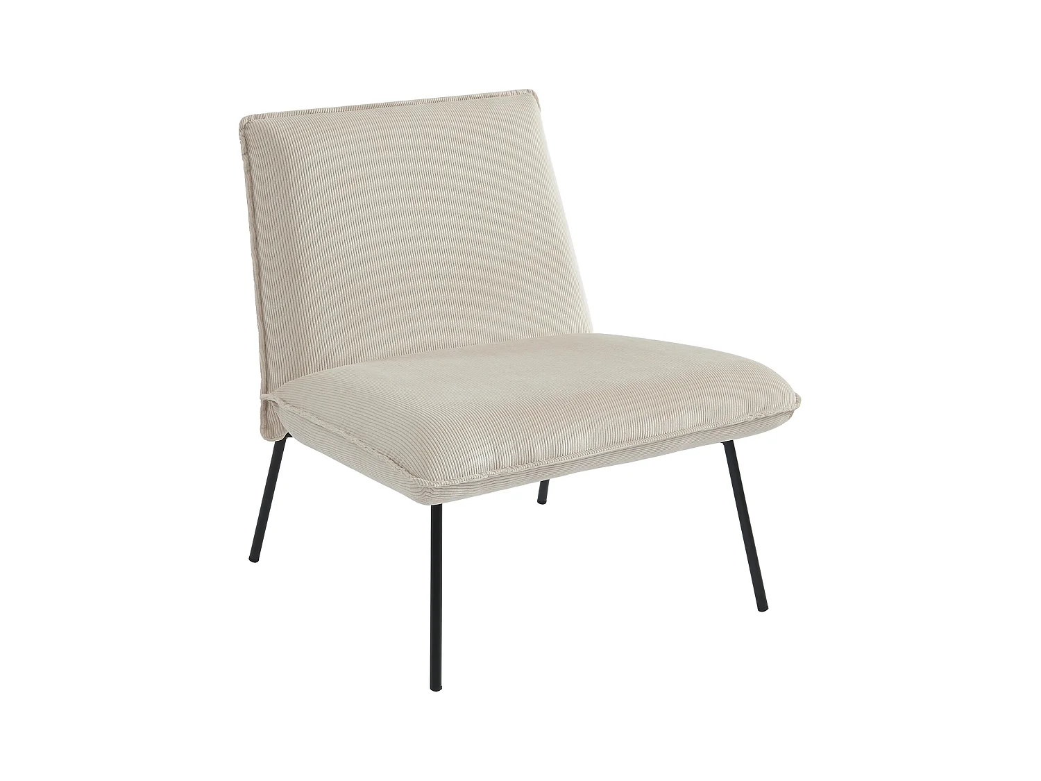 Fauteuil POLA velours côtelé beige