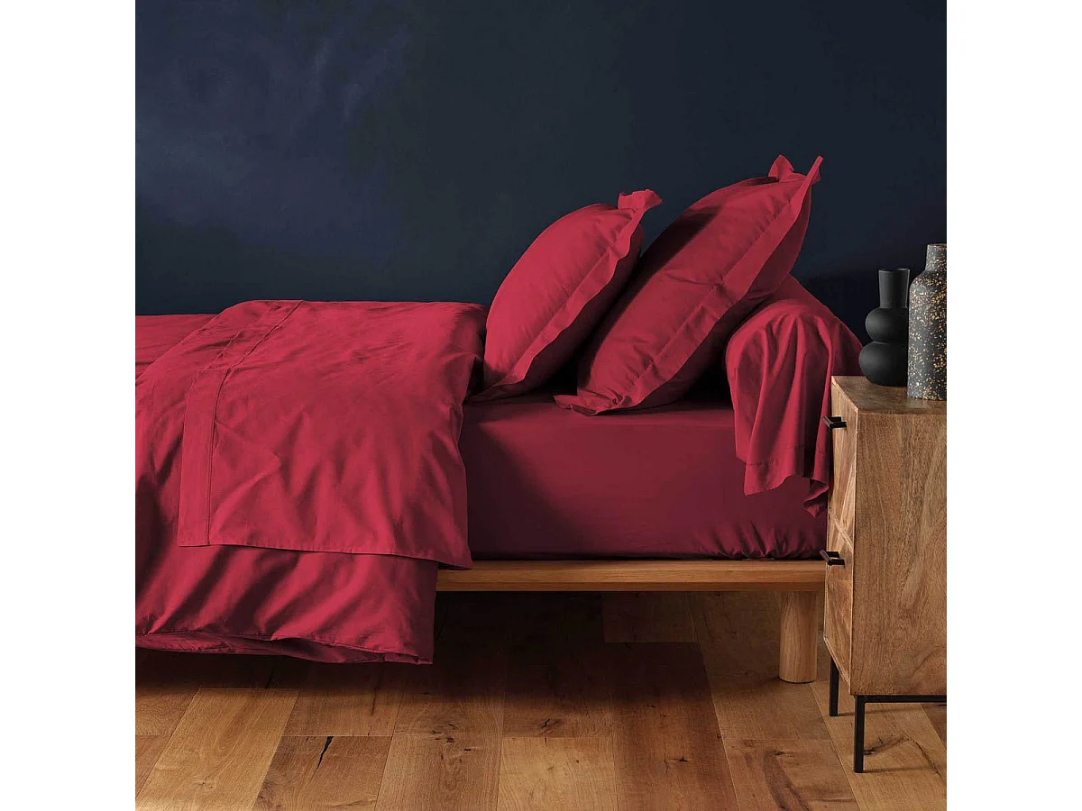 Drap Housse "Lina" 90x190cm Marsala