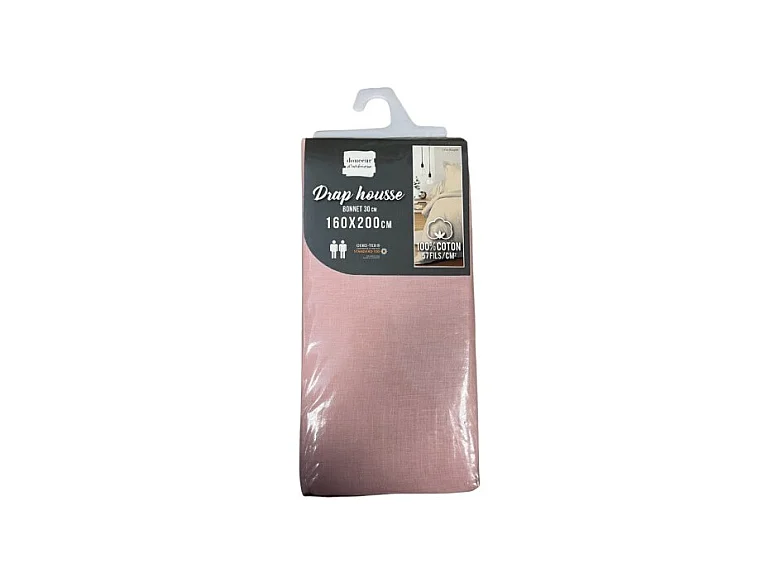 Drap Housse "Lina" 140x190cm Rose