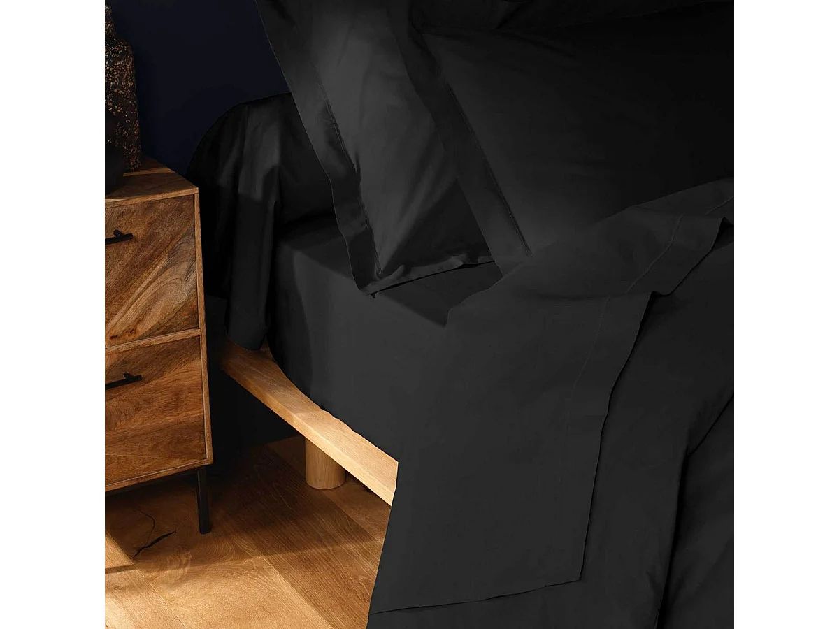 Drap Housse "Lina" 180x200cm Noir