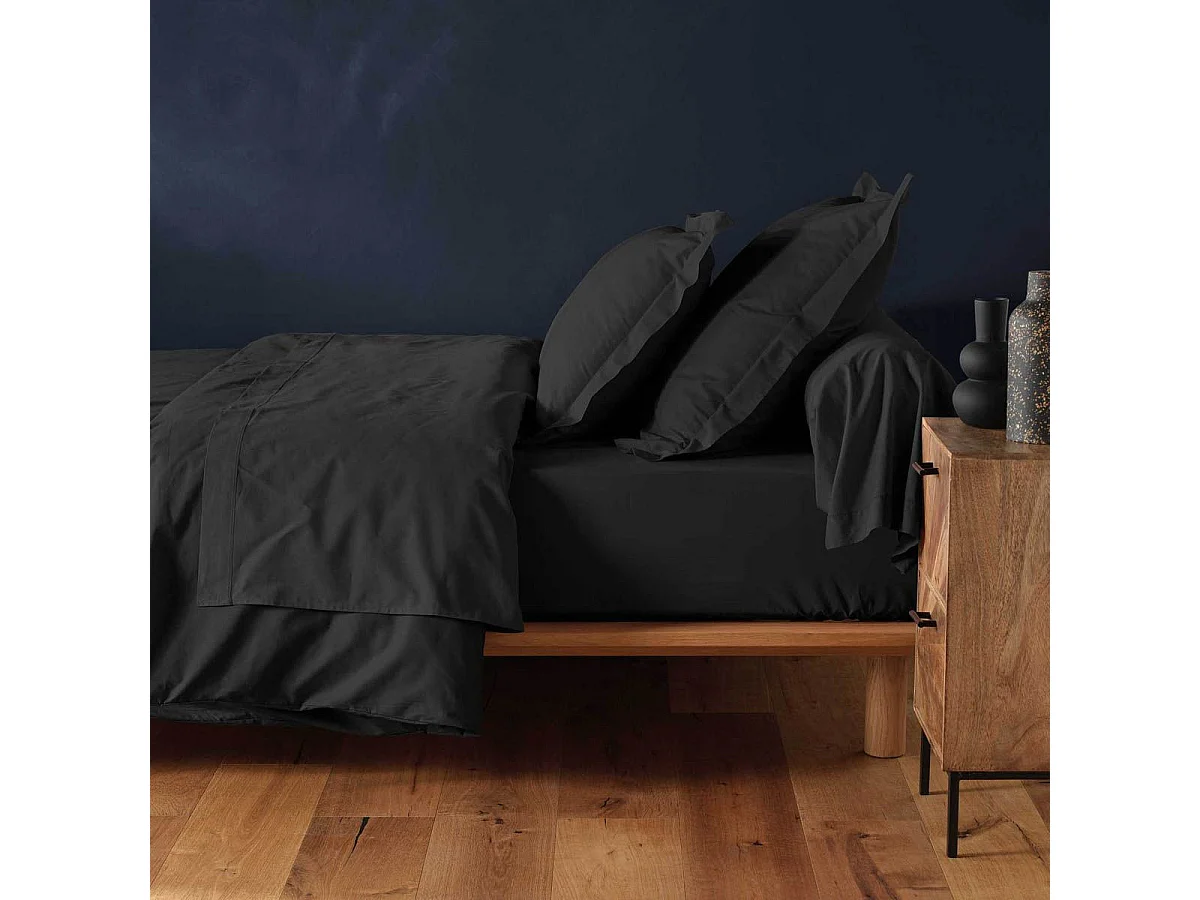 Drap Housse "Lina" 180x200cm Noir