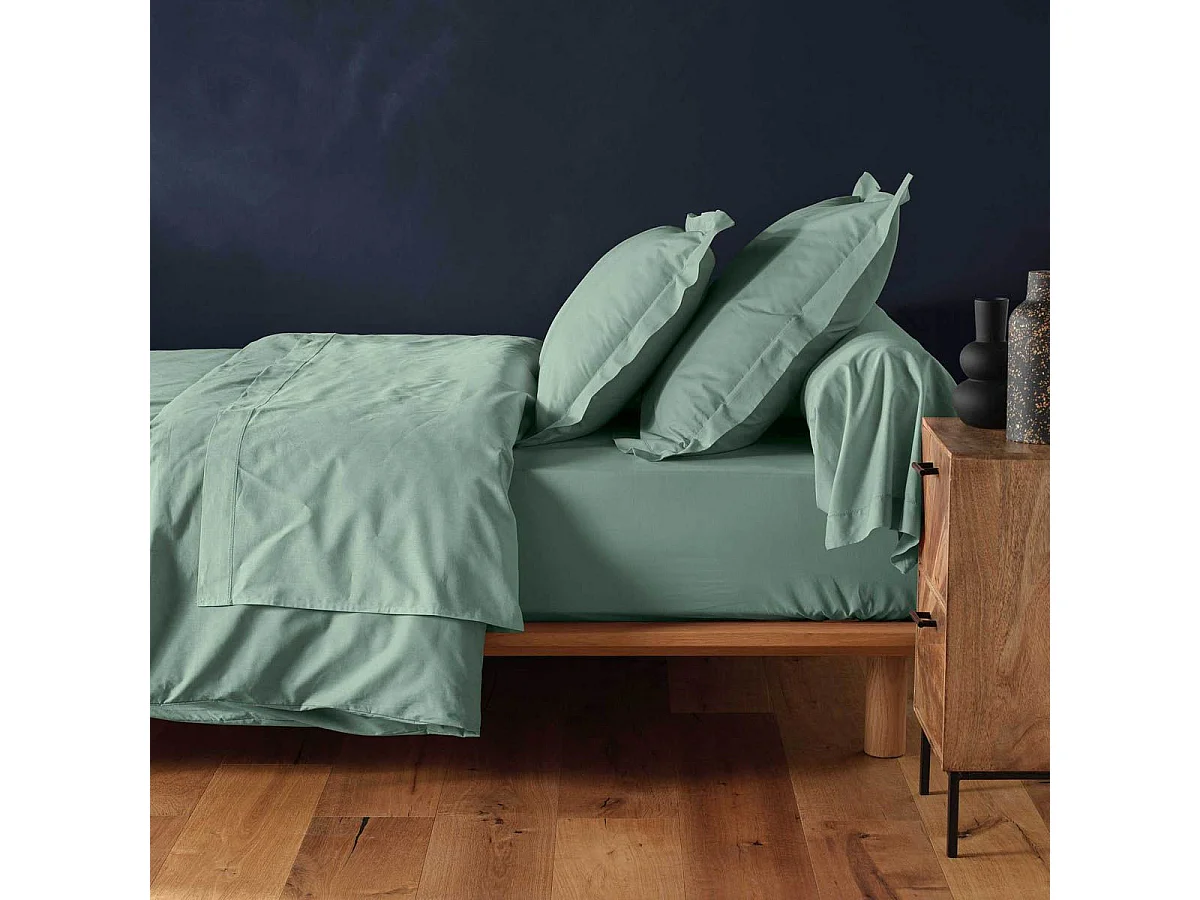 Drap Housse "Lina" 90x190cm Sauge