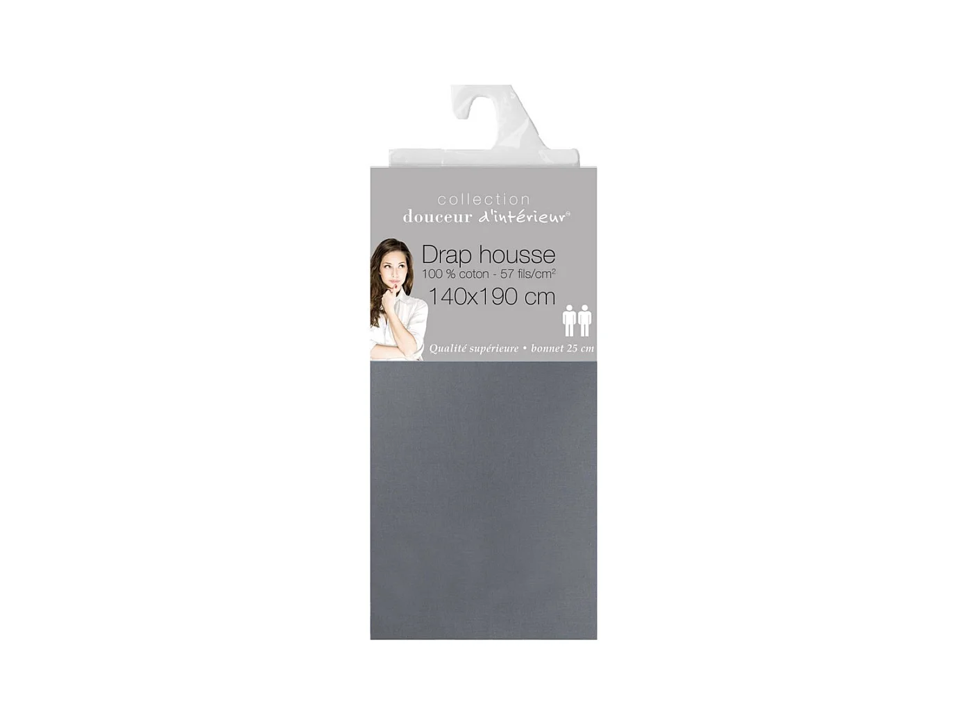 Drap Housse "Lina" 160x200cm Anthracite