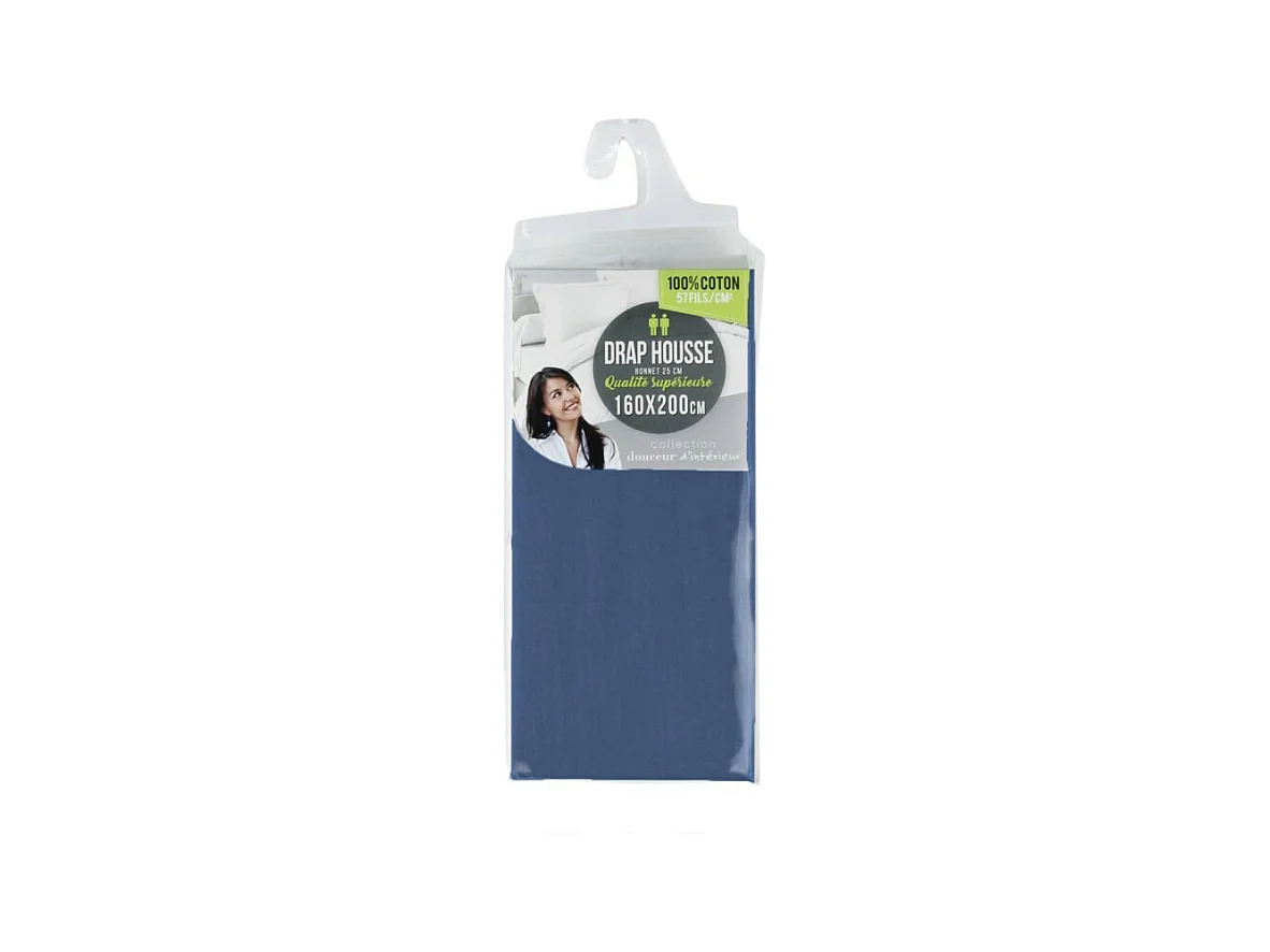 Drap Housse "Lina" 90x190cm Bleu