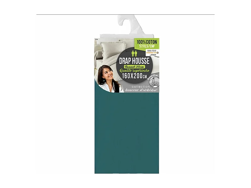Drap Housse "Lina" 180x200cm Emeraude