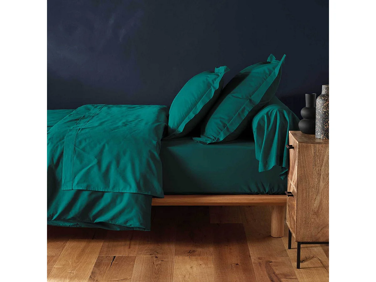Drap Housse "Lina" 180x200cm Emeraude