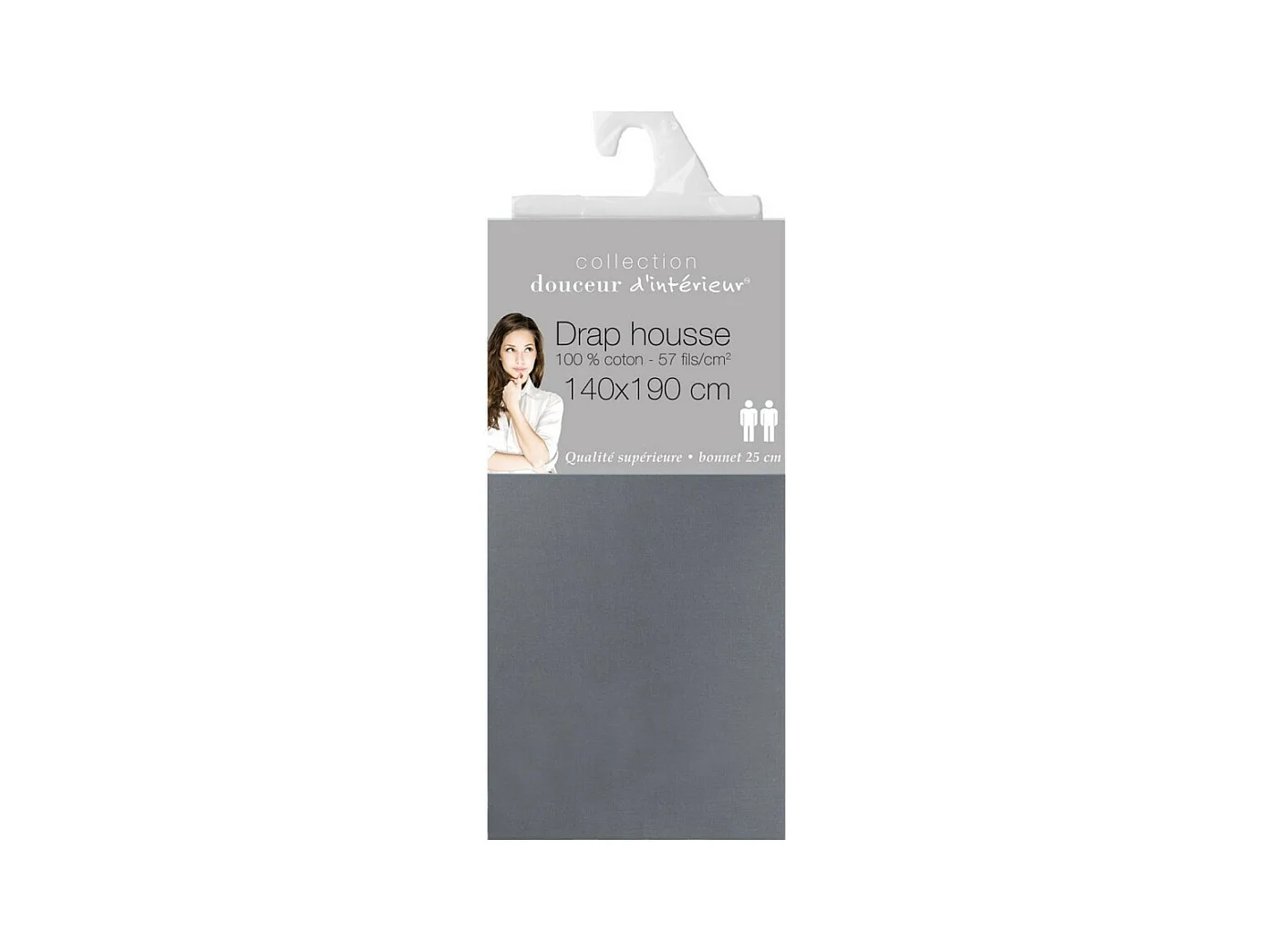 Drap Housse "Lina" 180x200cm Anthracite
