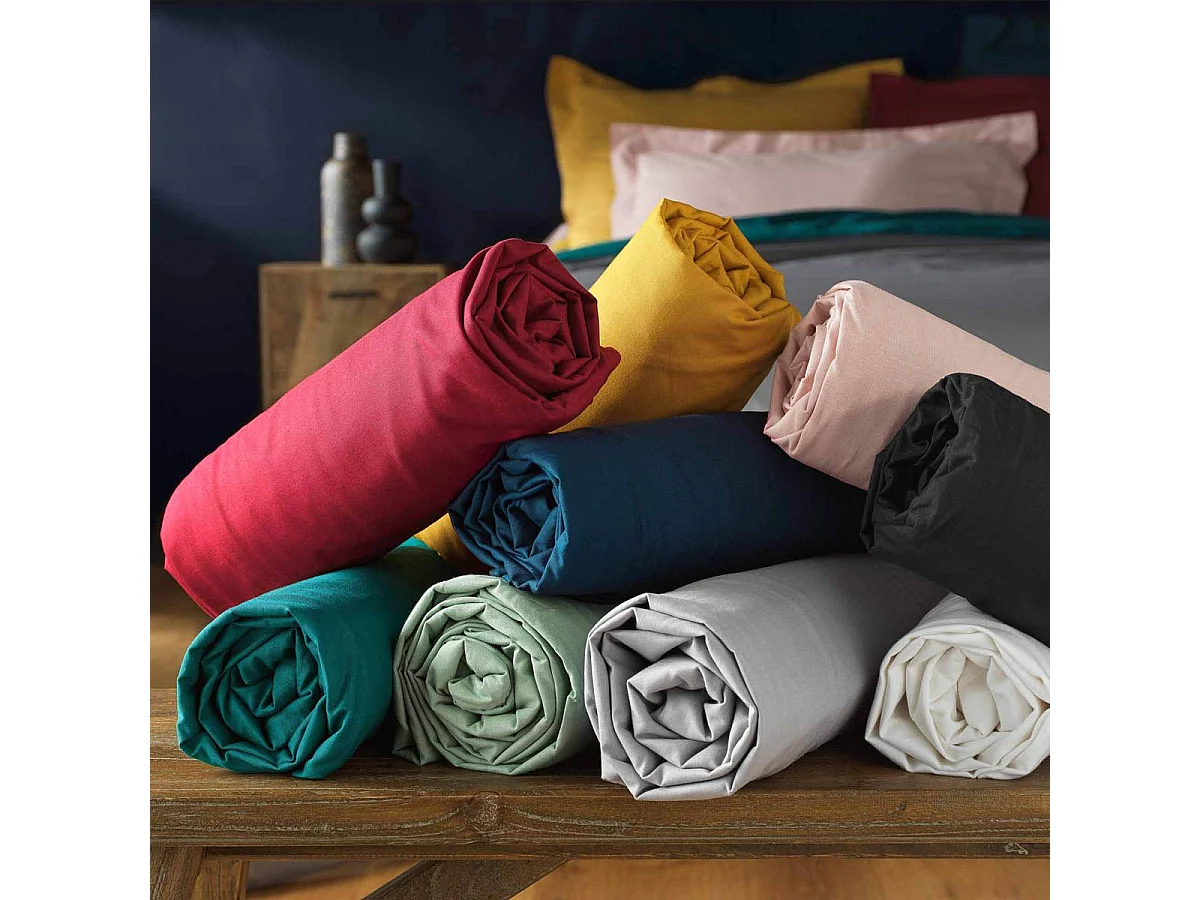 Drap Housse "Lina" 180x200cm Sable