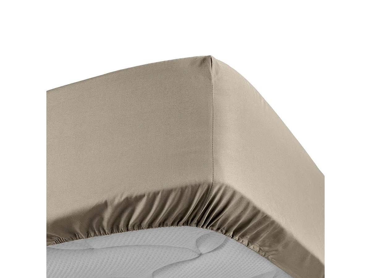 Drap Housse "Percaline" 180x200cm Sable