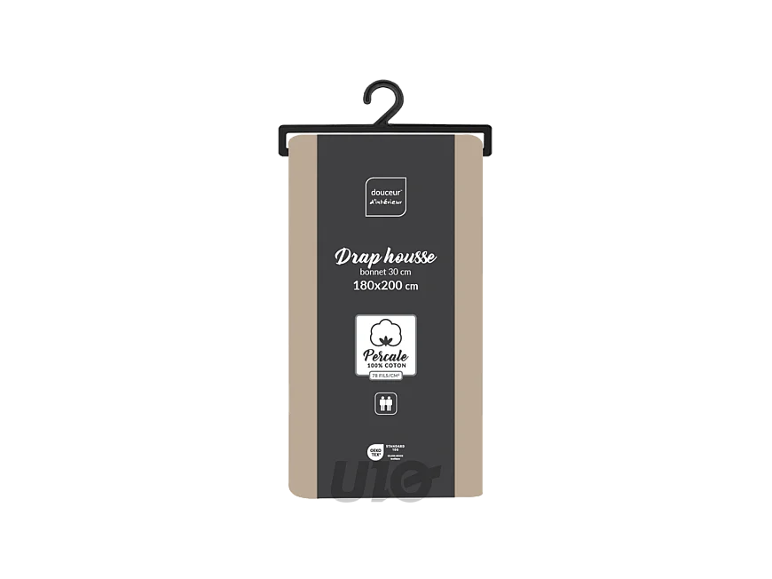 Drap Housse "Percaline" 180x200cm Sable